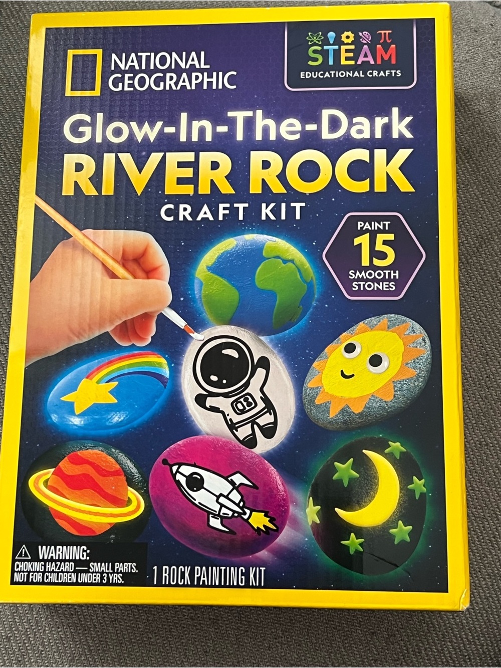 NEW National Geographic Glow-in-the-Dark River Rock Painting Kit – Kids Art